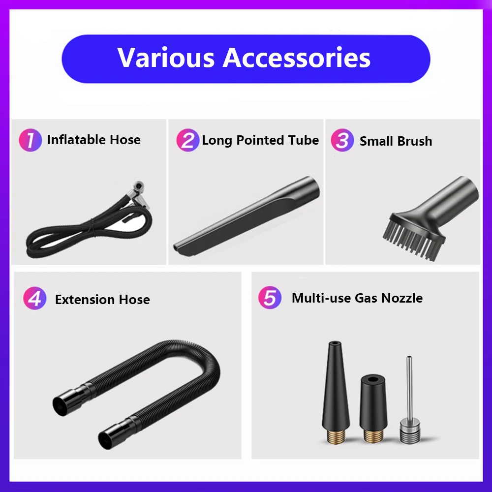 Многофункциональный насос для шин и автомобильный пылесос портативный