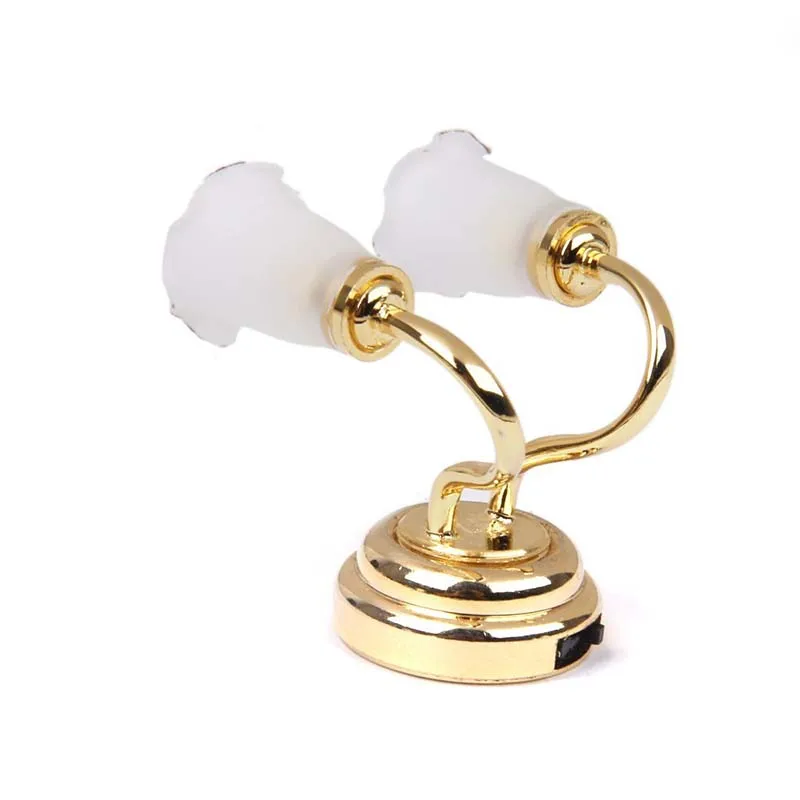 1:12 миниатюрный светодиодный настенный светильник с двумя головками|Ночники| |