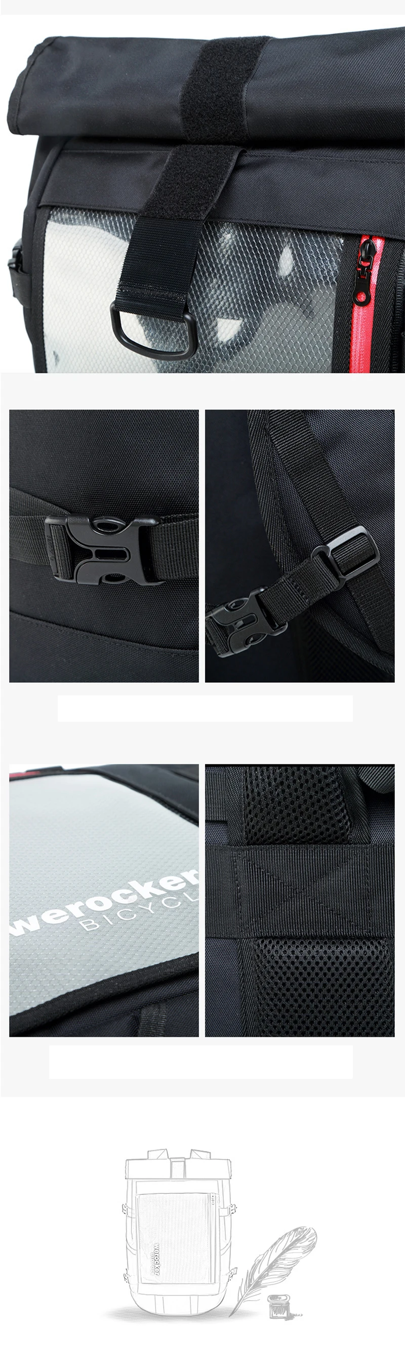 Для путешествий на открытом воздухе гаджеты Mochila складной Rolltop Рюкзак Водонепроницаемый велосипедный рюкзак для путешествий ранец сумка для ноутбука школьные сумки