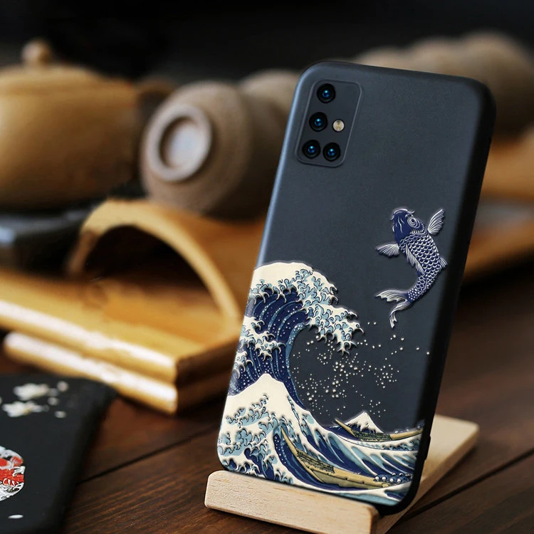 3D волнистый чехол для телефона Samsung Galaxy A50 A51 A71 A70 A50S A30S A 71 50 51 милый черный