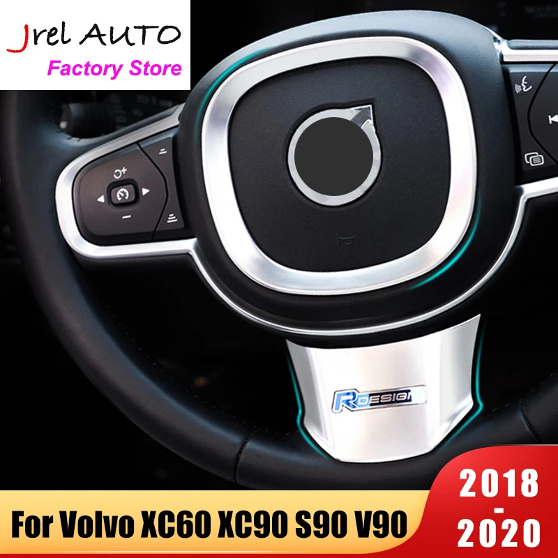 

JREL For Volvo XC60 XC90 V90 S90 2018 2019 2020 ABS Car Styling Steering Wheel Trim Sequin Cover Sticker Accessories