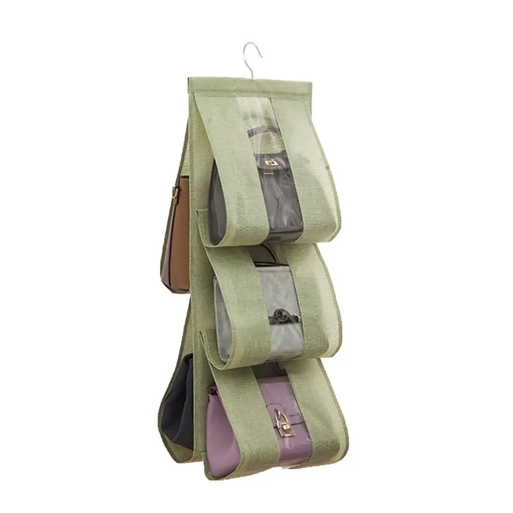 

5 карманами Fodable подвесной Сумки из натуральной кожи кошелек хранилище большой белый пластиковый держатель пыли Органайзер вешалка, крюк ба...