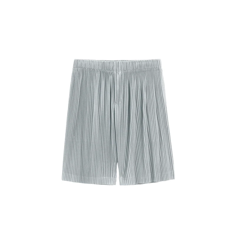 

men's wear Japan style stretch fabric thin style loose casual knee length pants pleated elastic waist shorts male