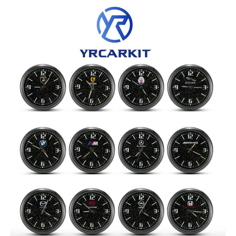 Автомобильные светящиеся часы с клипсой на вентиляционное отверстие украшение