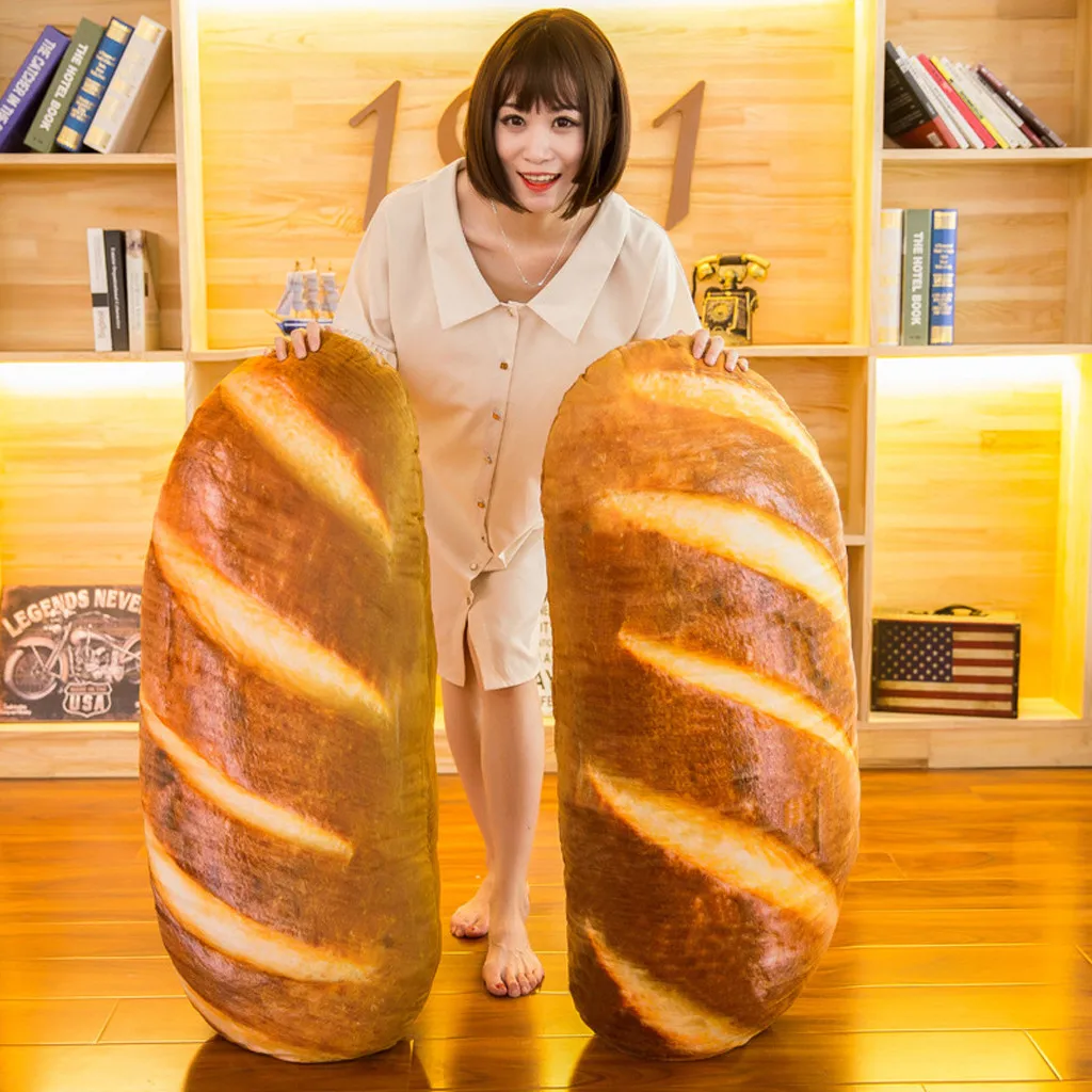 

Cushion Simulation Bread Shape Pillow Soft Lumbar Back Cushion Plush Stuffed Gift Pillow For Kids Room Girlfriend Present 60cm