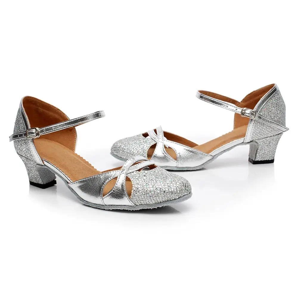 DKZSYIM/женская танцевальная обувь для латинских танцев золотистого/серебристого