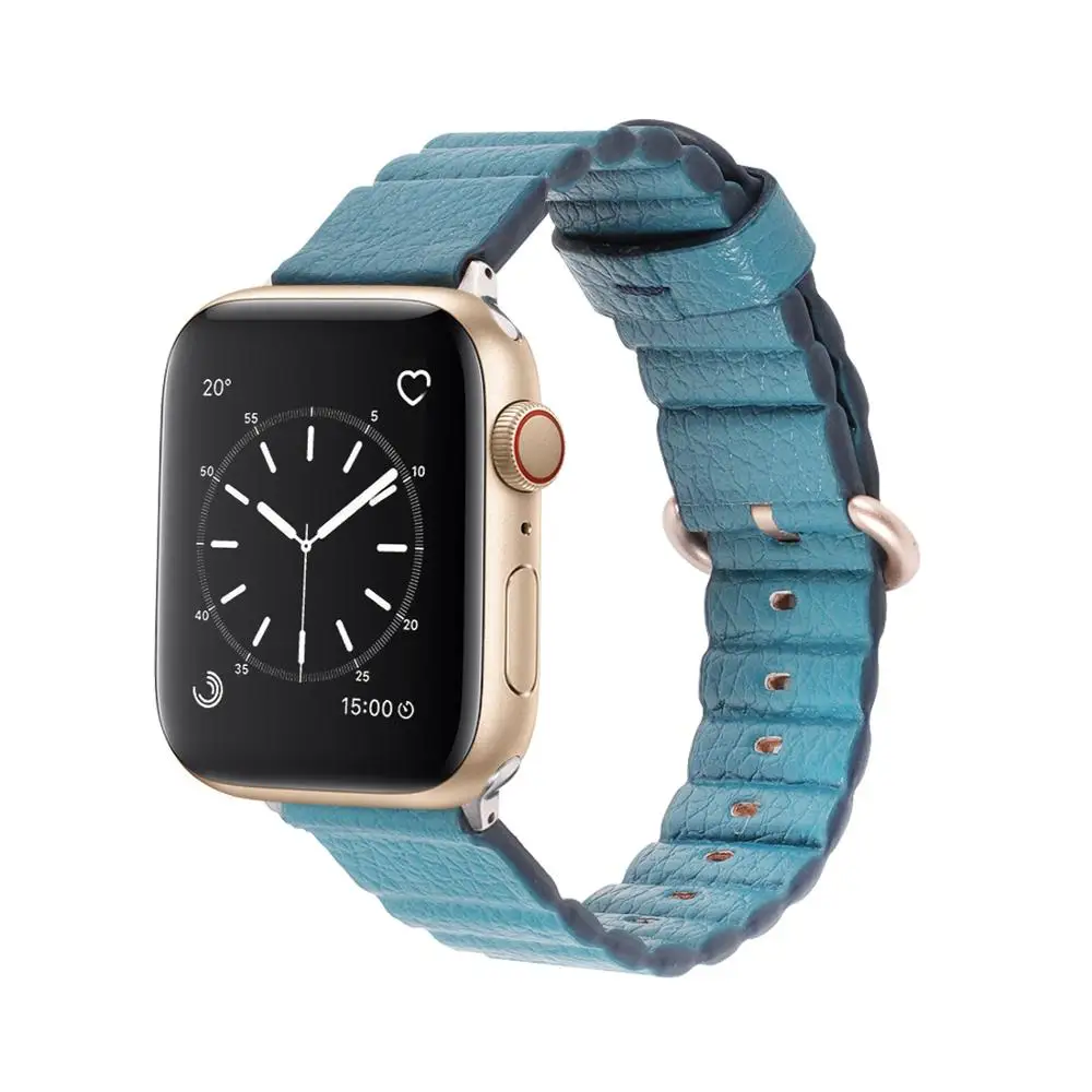 Регулируемый ремешок для часов apple watch 5 4 из натуральной кожи 44 мм 42 40 38 серия 1 2 3