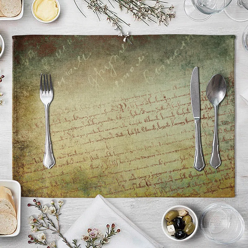 Винтажные нотного салфетки модная льняная салфетка теплоизоляционный коврик