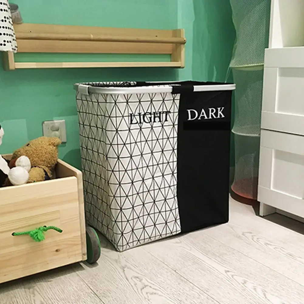 Double Frame Large Laundry Basket Storage Basket Folding Storage Organizer Dirty Clothes Basket Waterproof Oxford Laundry Basket
