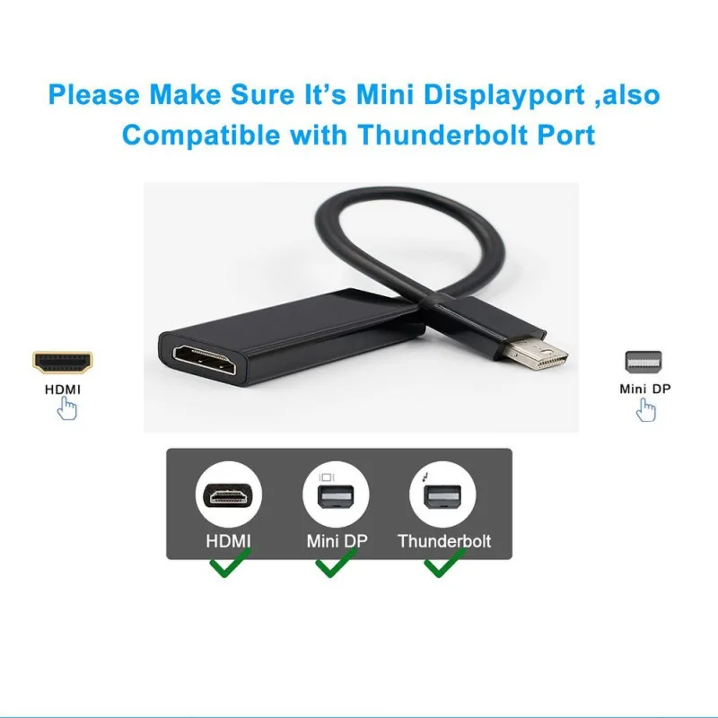 Mini DisplayPort Display Port DP to HDMI Adapter For Apple Mac Macbook Pro Air Notebook Cable Converter |