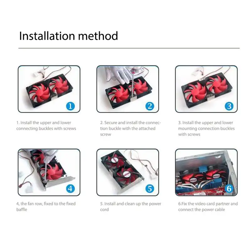 

12CM Graphics Card Fan Bracket Set Computer Dual Cooling Fan PCI Slot Bracket Rack Buckle Mount Graphics Card Radiator Holder