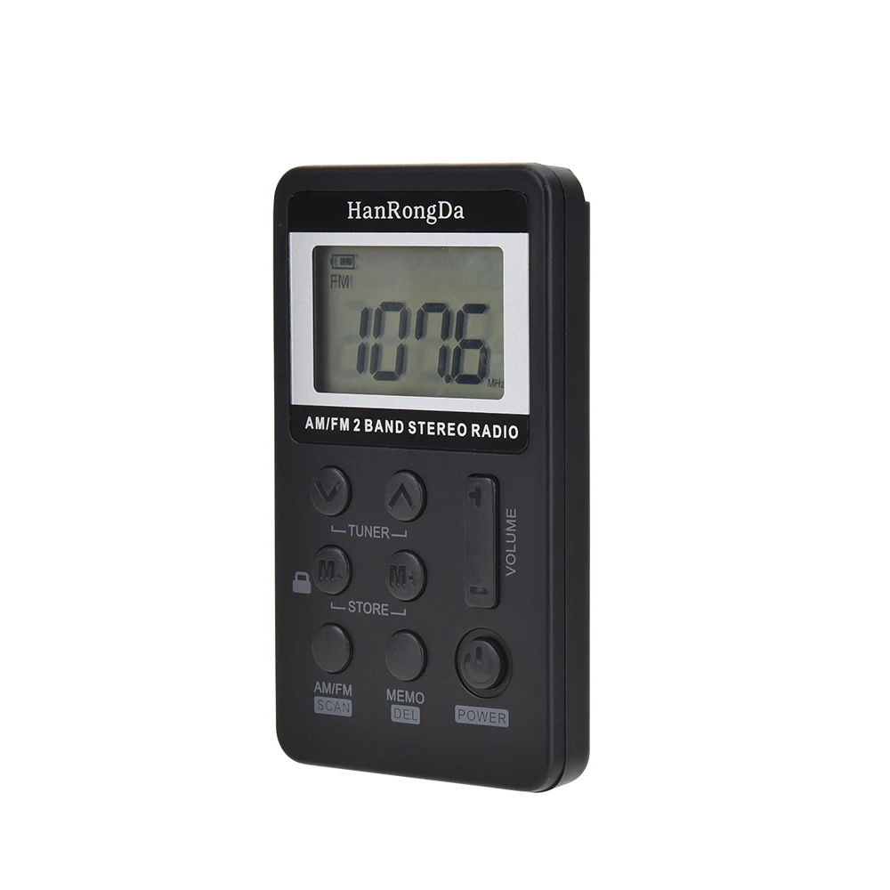Портативный мини-радиоприемник FM AM 2 диапазона цифровой карманный радиоприемник