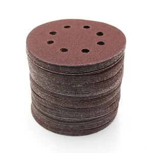 100 шт., самоклеящиеся полировальные диски для угловой шлифовальной машины, 5 дюймов, 8 отверстий