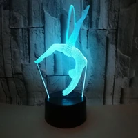 artistic gymnastics 3d lamp seven colors remote control touch led table moderne desk lamp visual gift small table lamps