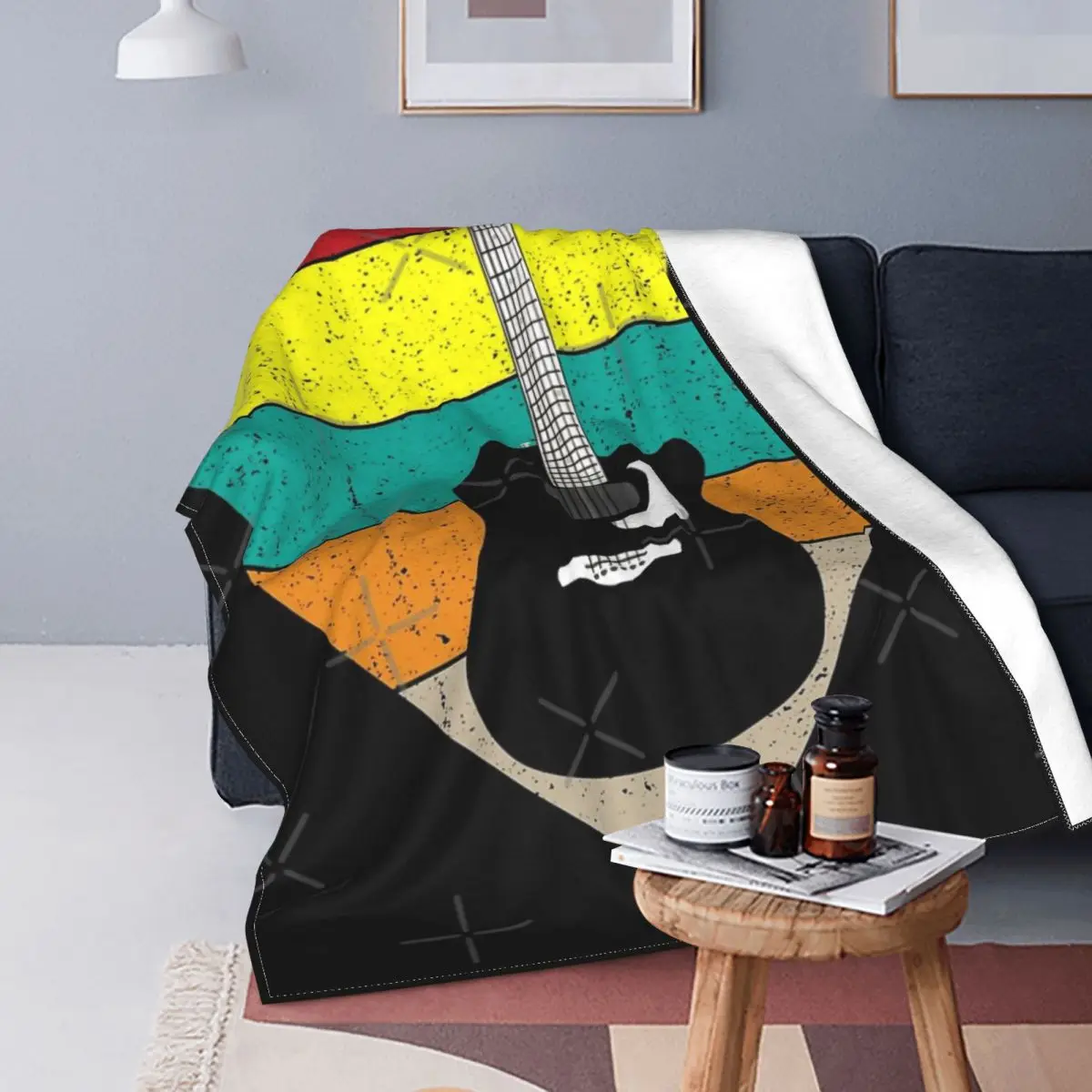 

Пледы для гитары, винтажное красочное одеяло, покрывало для кровати, женское плюшевое летнее одеяло из аниме, летнее покрывало