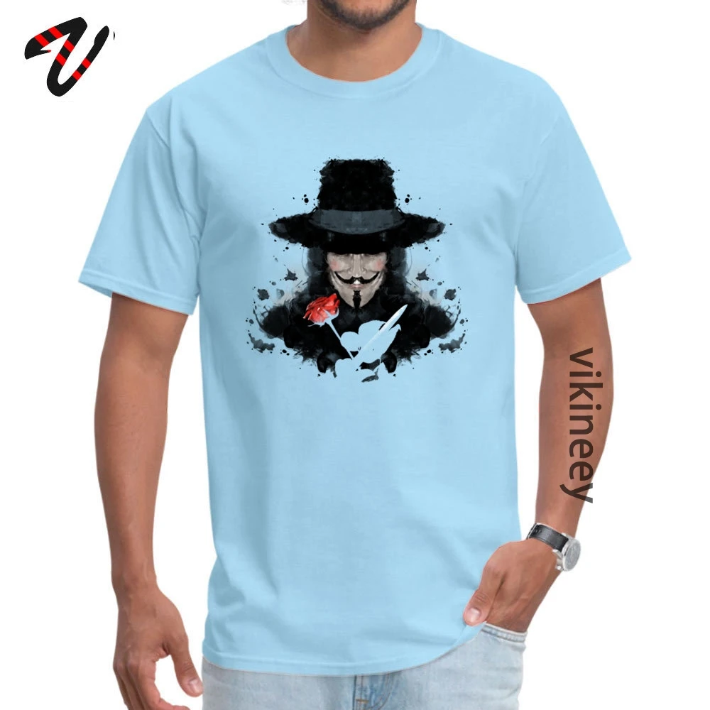 V for Vendetta T-Shirt Godfather Anonymous Men's Cool Tshirt Casual Short Sleeve 100% Cotton Fabric Men High Quality | Мужская