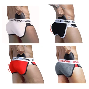 Боксеры мужские из 100% хлопка, дышащие мягкие трусы с вкладышами, пикантные эластичные шорты-боксеры