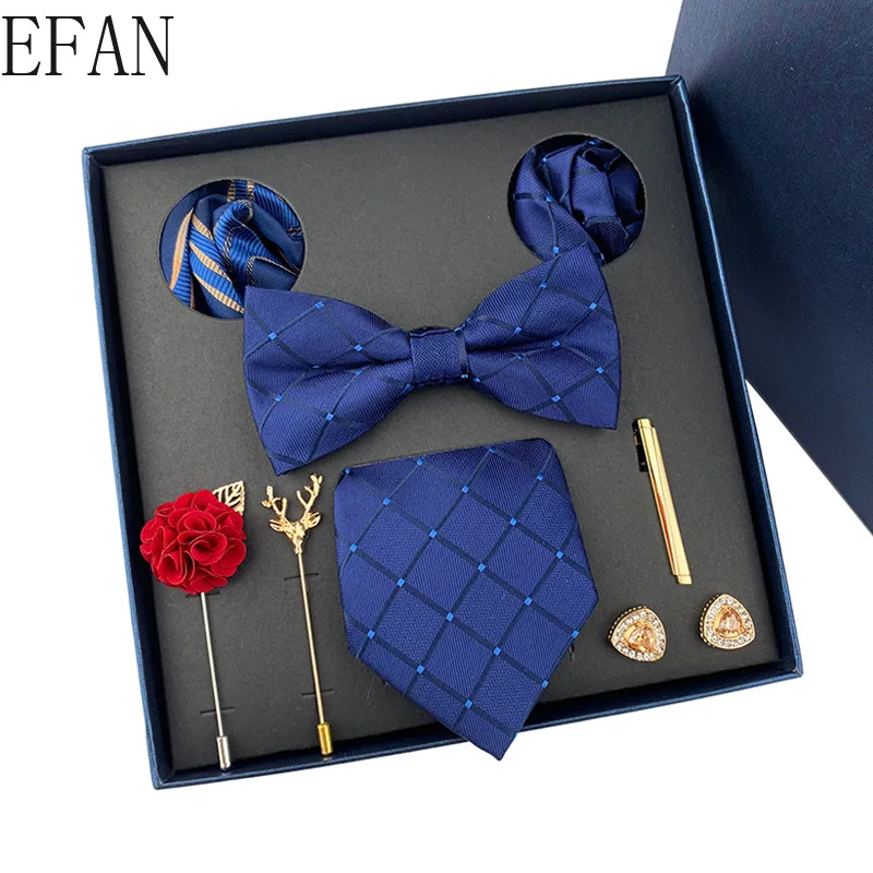 Мужской галстук роскошные свадебные галстуки + бабочки Карманный квадрат брошь