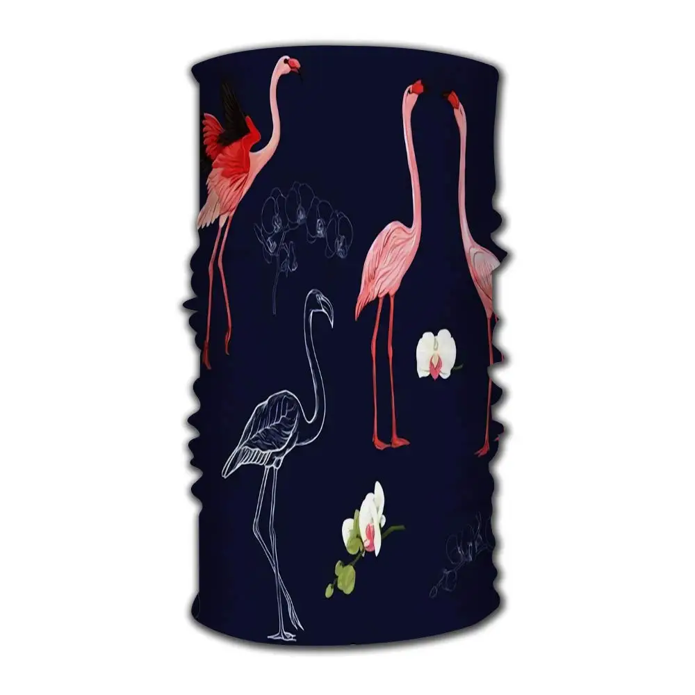 Спортивная повязка на голову с тропическими птицами фламинго и Орхидея цветной