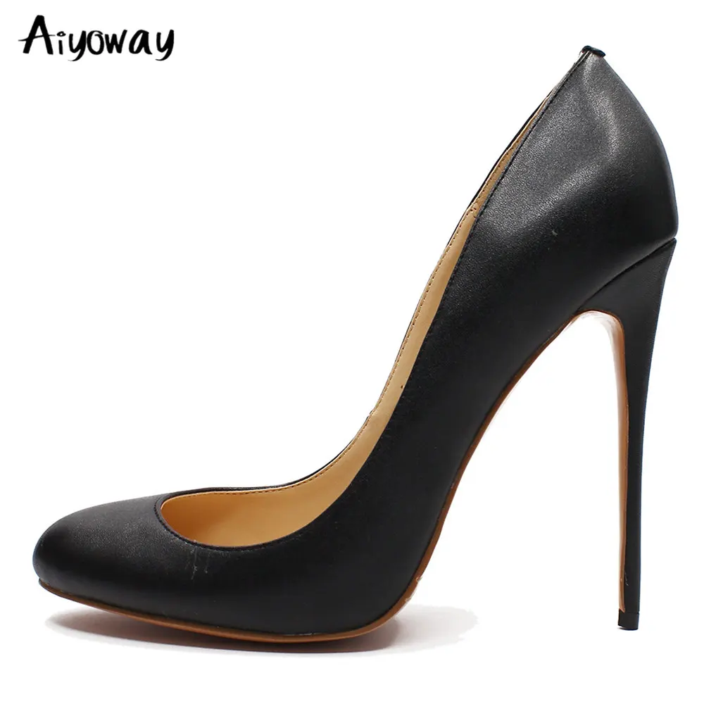 Туфли-лодочки Aiyoway женские на высоком каблуке натуральная кожа заостренный носок