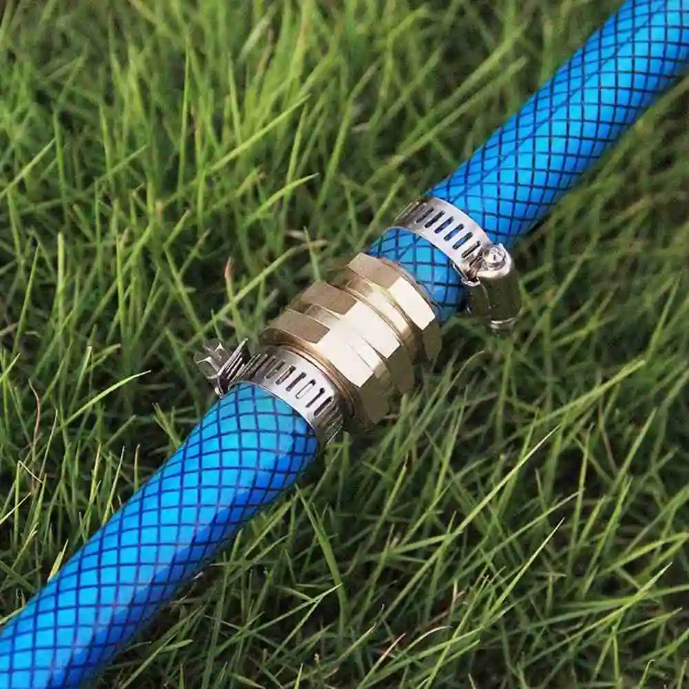 

3/4 Inch Brass Garden Hose Repair Kit Mender End Water Hose End Mender Female and Male Hose Connector with 6 Pieces Stainless St