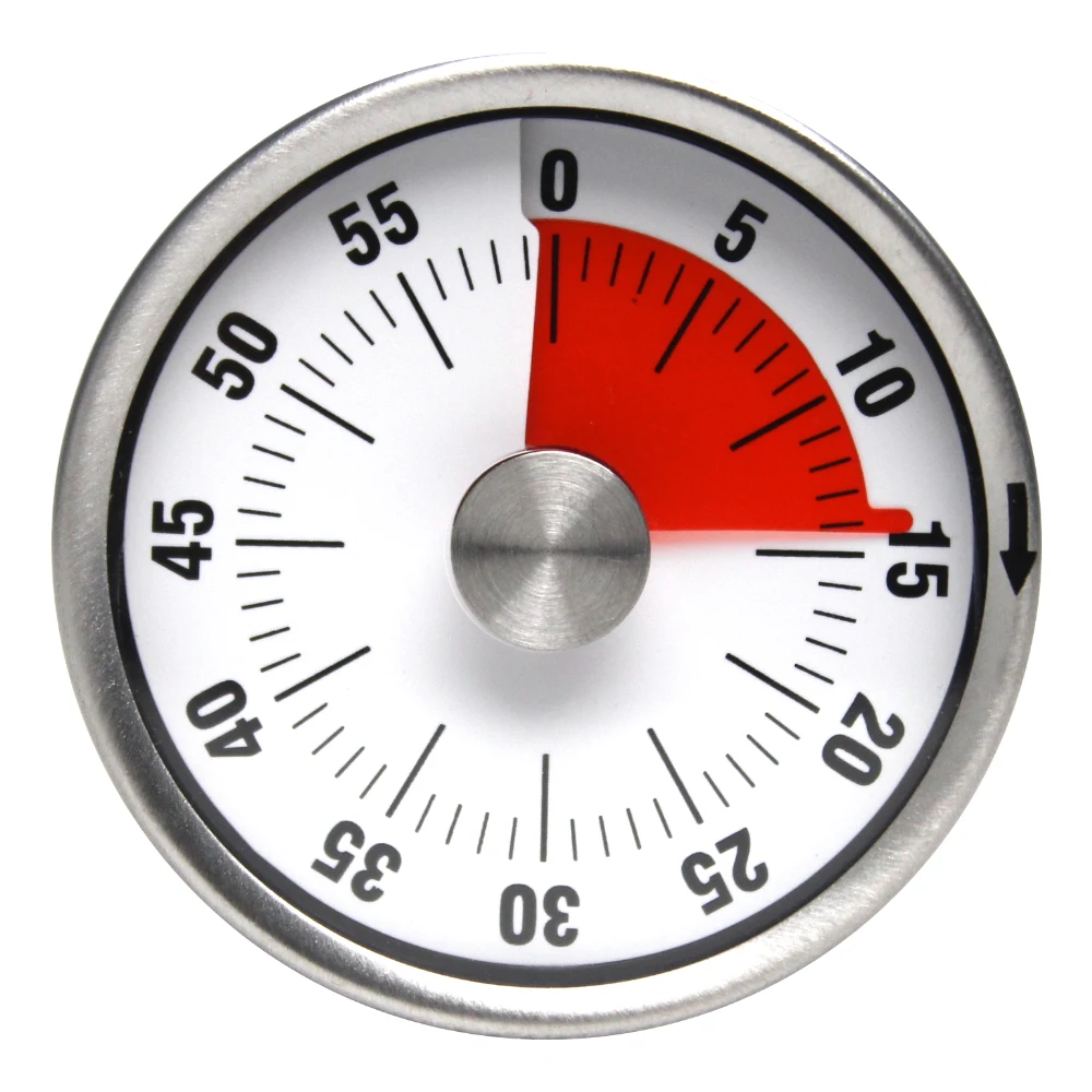 Механический магнитный Таймер из нержавеющей стали кухонный магнит круглой