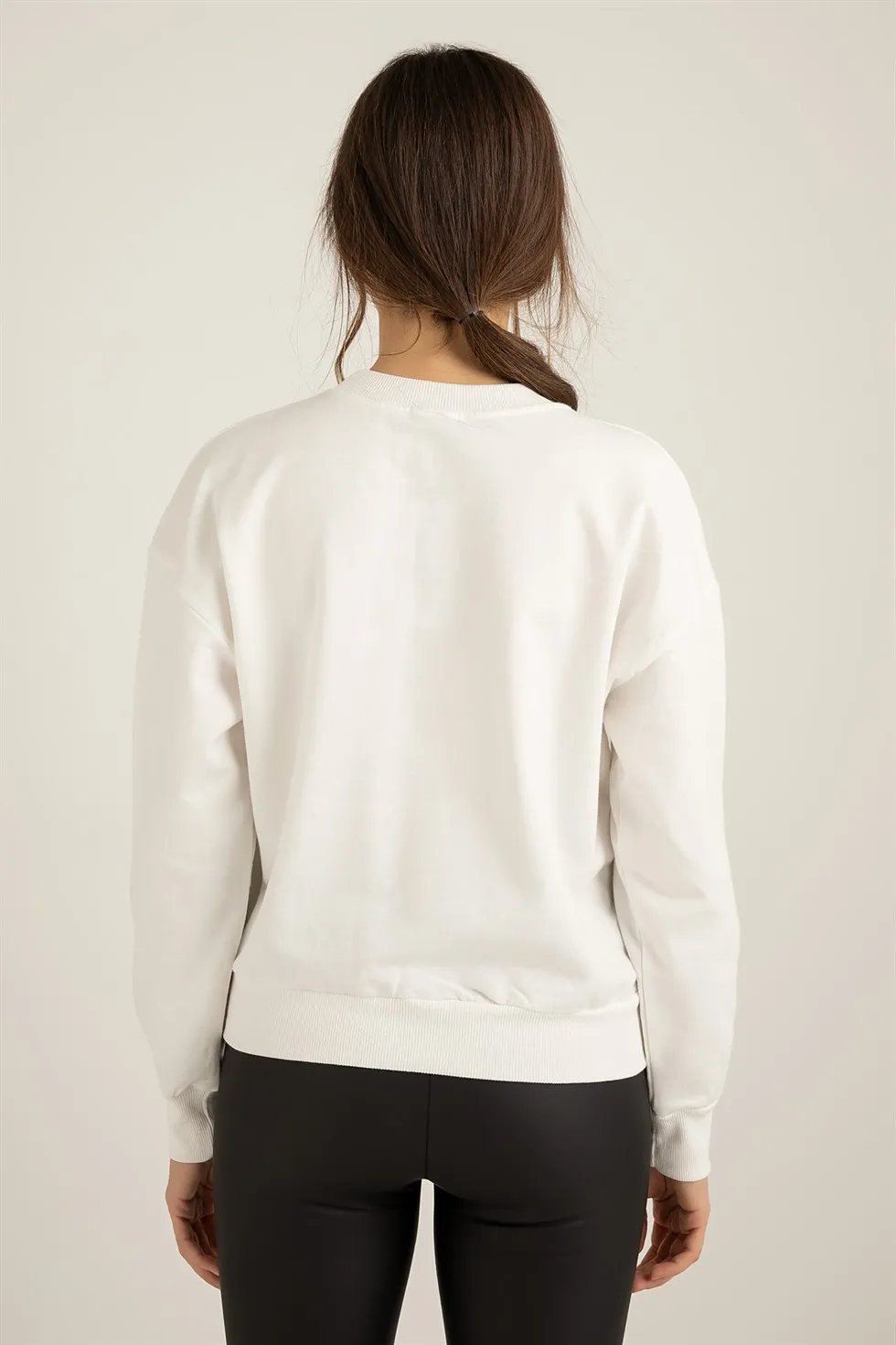 

Three-Thread ardonlu Sweat-ECRU
