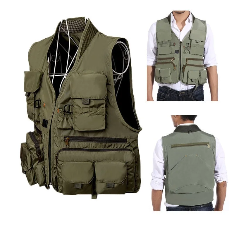 Открытый водонепроницаемый жилет для рыбалки походный охотничий с карманами