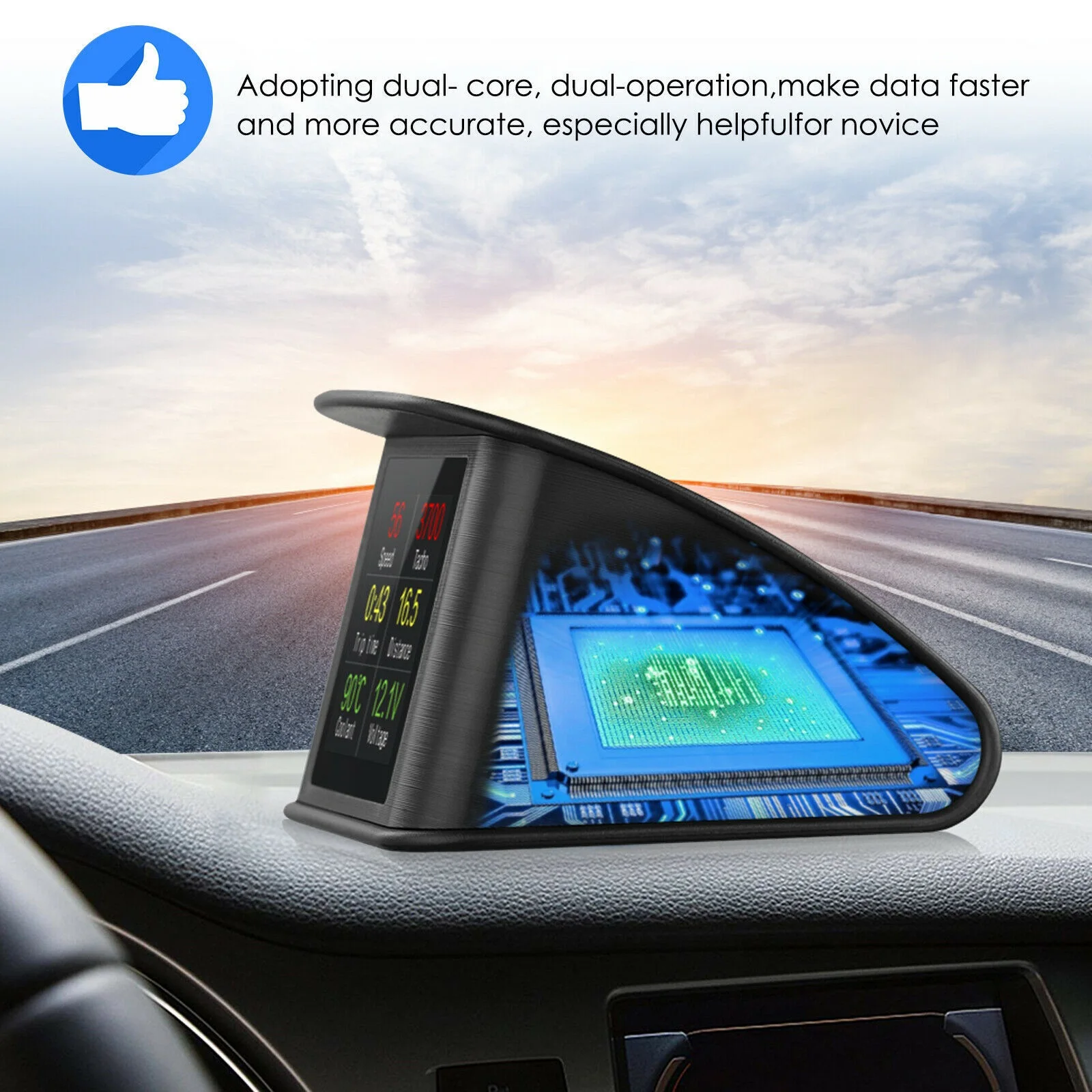 GPS HUD Speedometer Car Head Up Display MPH/KMH Digital Projector TFT Universal vehicle electronics