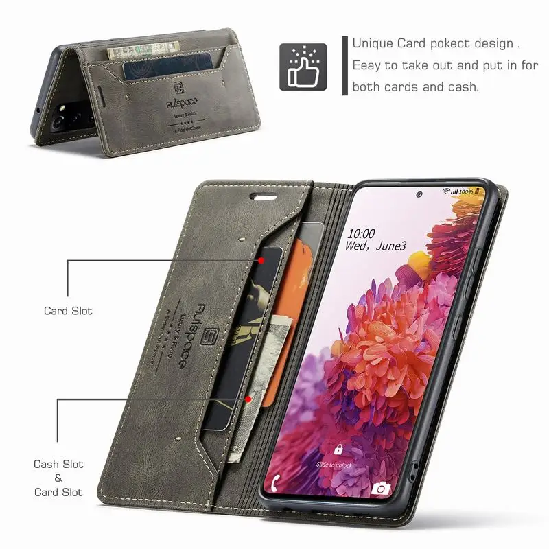 Магнитный флип-чехол для Samsung Galaxy S21 Ultra Etui S20 FE Funda кожаный чехол-бумажник S8 S9 S10 Plus