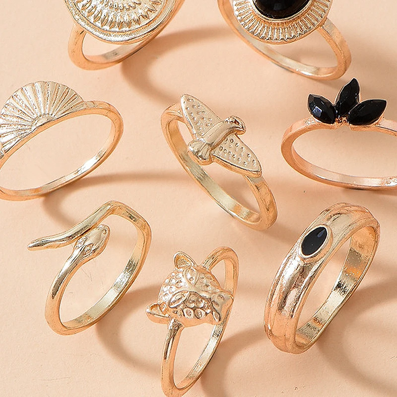 8 шт./компл. комплект старинных колец для женщин в богемном стиле оболочка