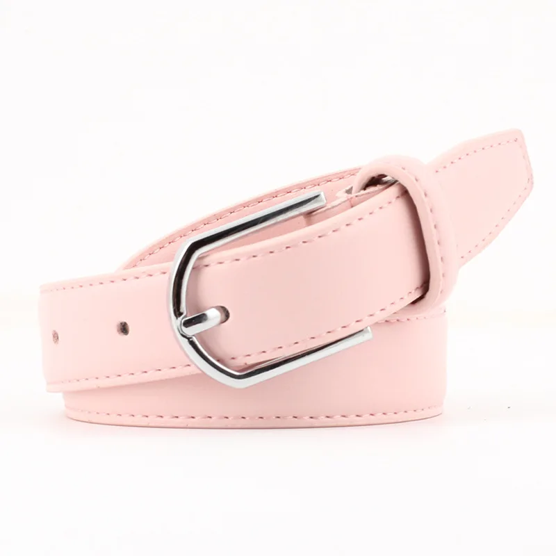 pink Женский пояс, модные поясные ремни из натуральной кожи, металлические пряжки, ремни для дам, платье для отдыха, джинсы, дикая талия 105 см - Color: pink