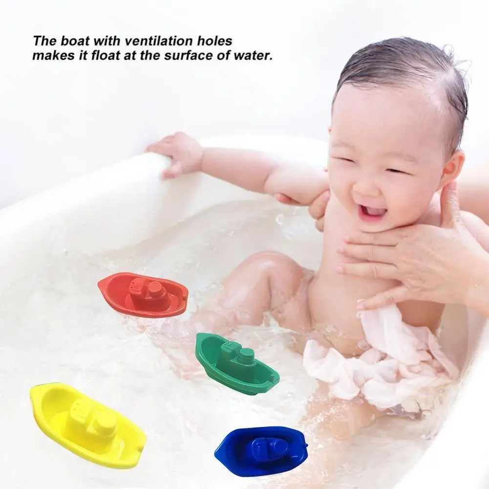 

Baby Stacking Cup Toy Folding Boat Shape Tower Bathing Toys Pool Shower For Infant Water Kit Educational Swimming Gift K5x3