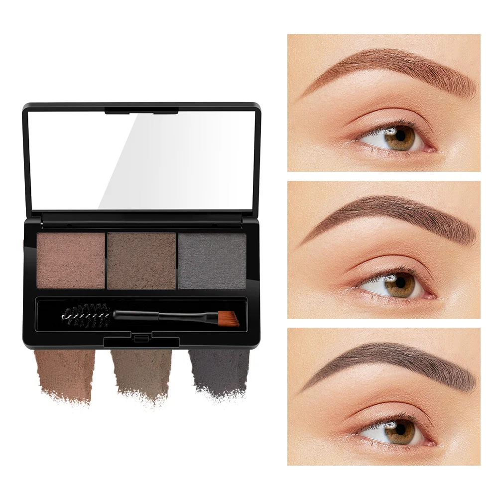 

Eyebrow Powder Cosmetic Eye Brow Enhancer Professional Waterproof Long Lasting Eyeshadow Palette With Brush Makeup Mirror E0301