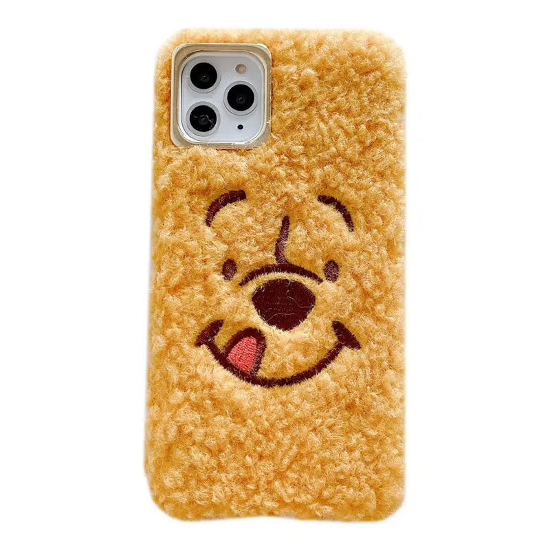 Cute 3D Cartoon Teddy Bear Plush Embroidered Phone Case for iphone XR X XS MAX 7 8 6s plus 11 Pro Max Toy Story soft TPU cover |