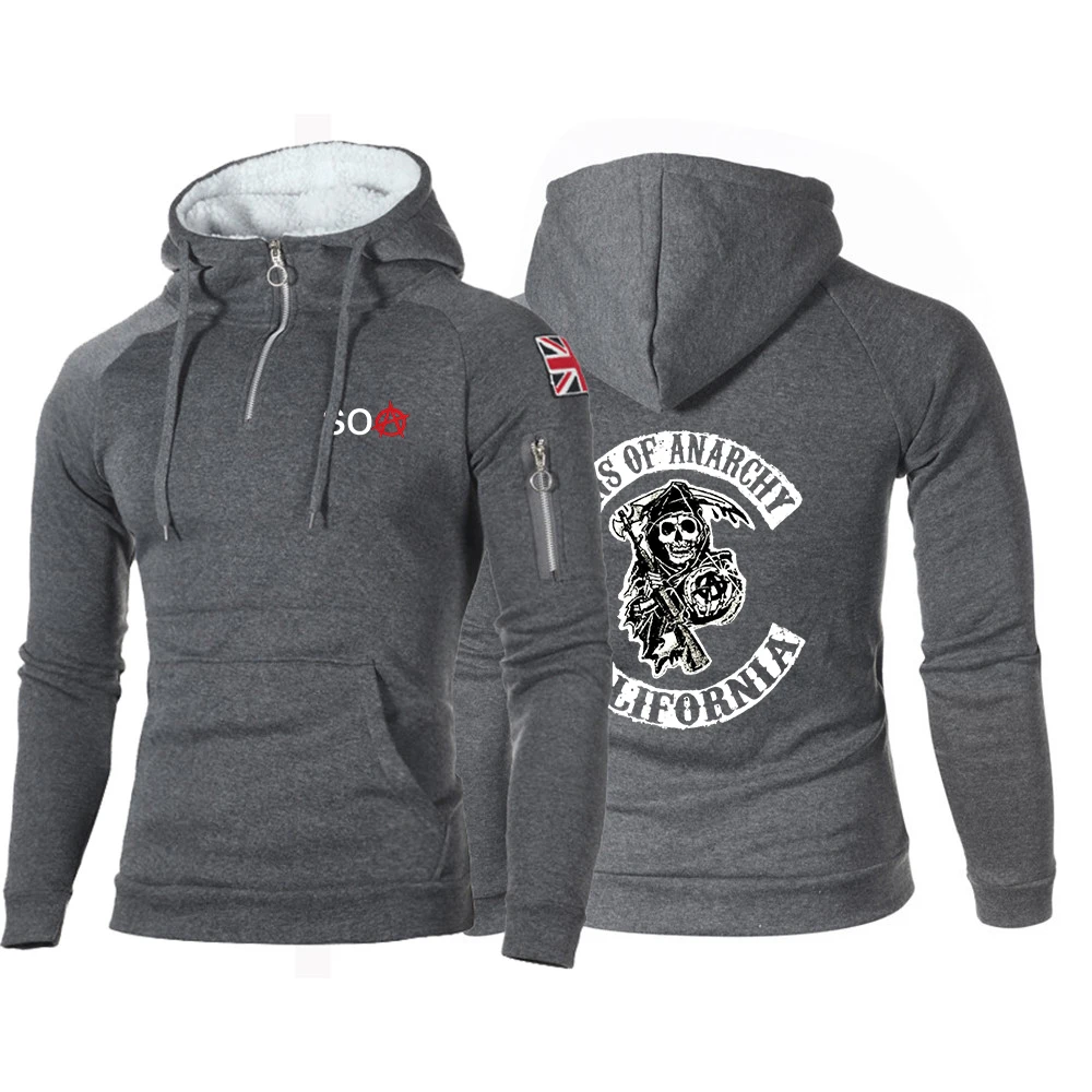 

2021 New Sons Of Anarchy SOA SAMCRO Autumn Men Sports and Leisure running Hoodies Casual Hooded Coats