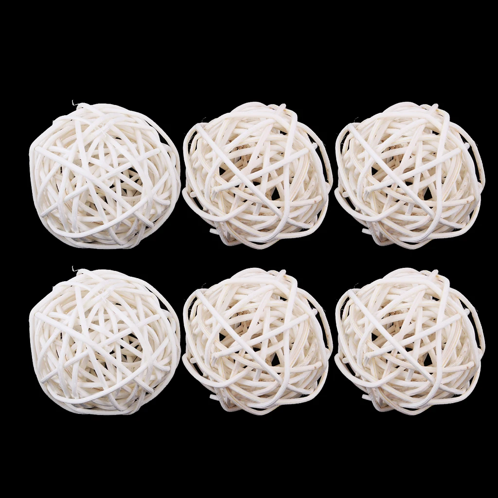 Шары декоративные плетеные из ротанга 7 см 6 шт. | Дом и сад
