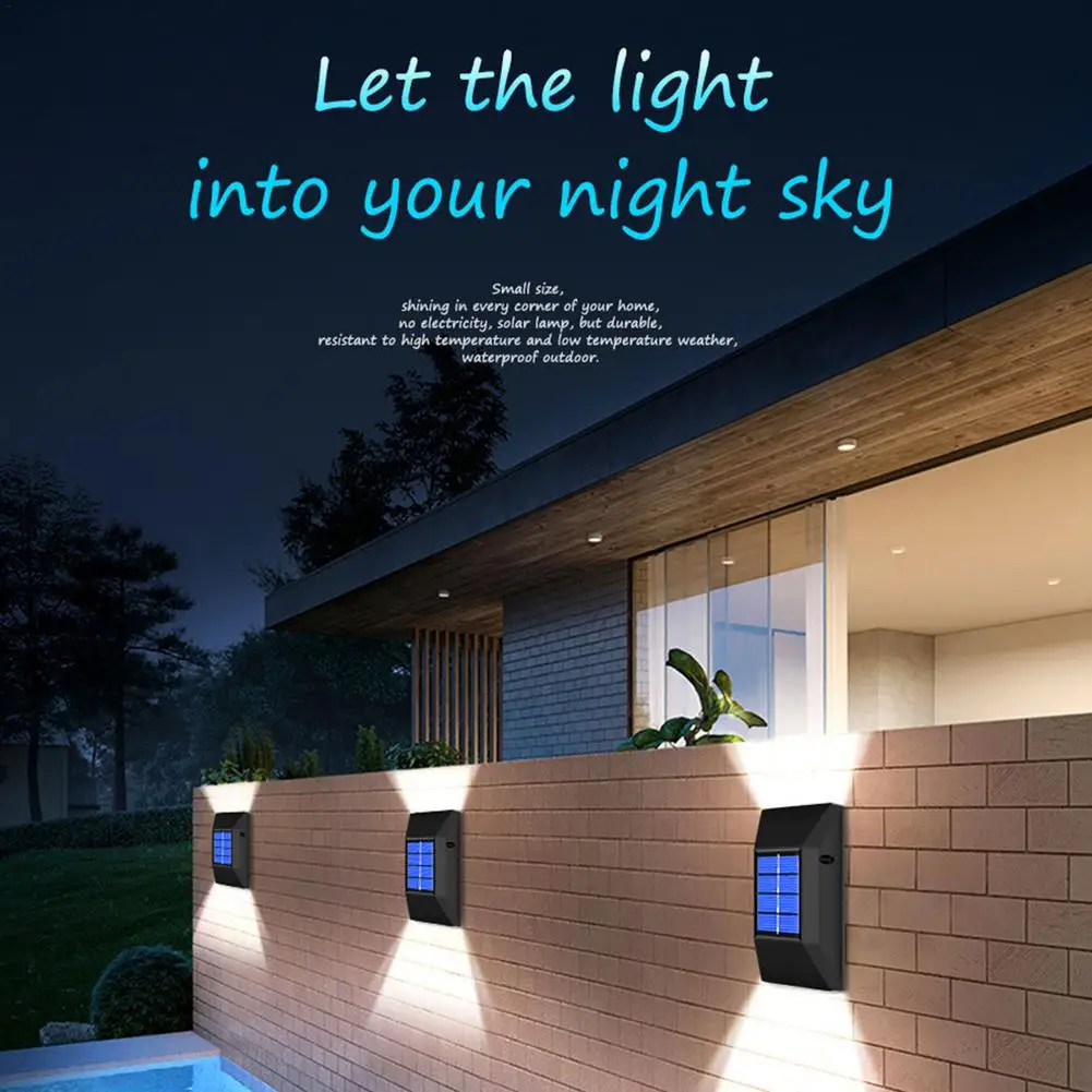

2PCS Outdoor LED Solar Light Waterproof Lighting Solar Powered Lamps Wall Lamps For Garden Decoration LED Street Lighting