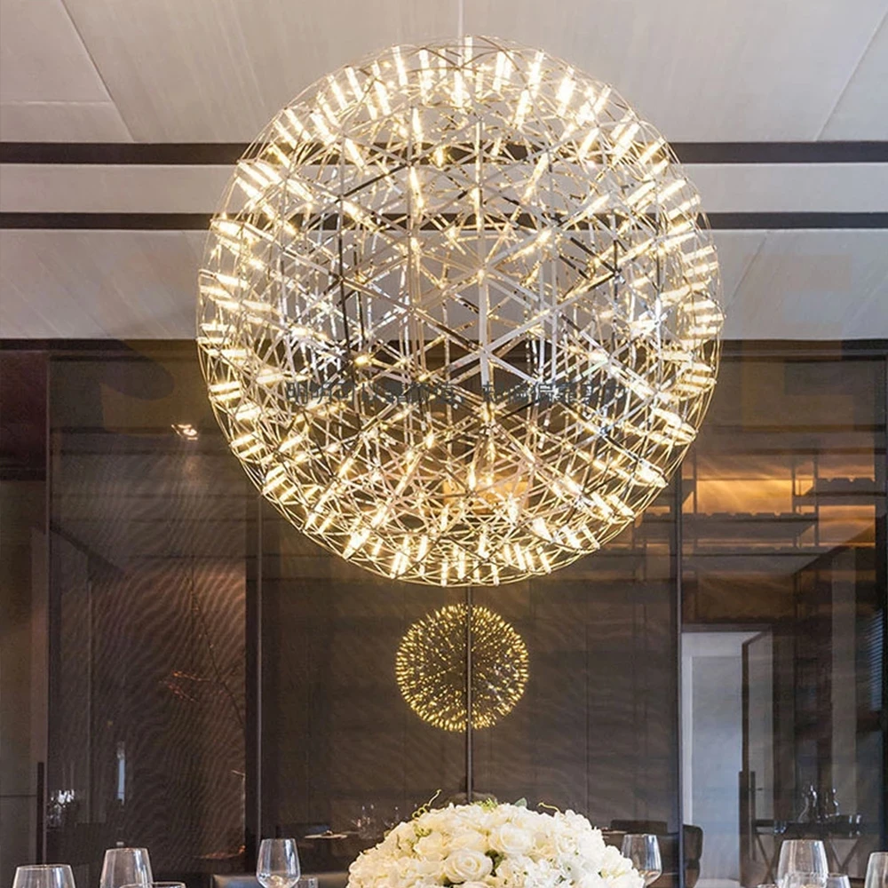 

Modern Rainmond Firework Pendant Lights Bar Light LED Stainless Steel Ball Pendant Lamp for Bar Restaurant Hotel Mall