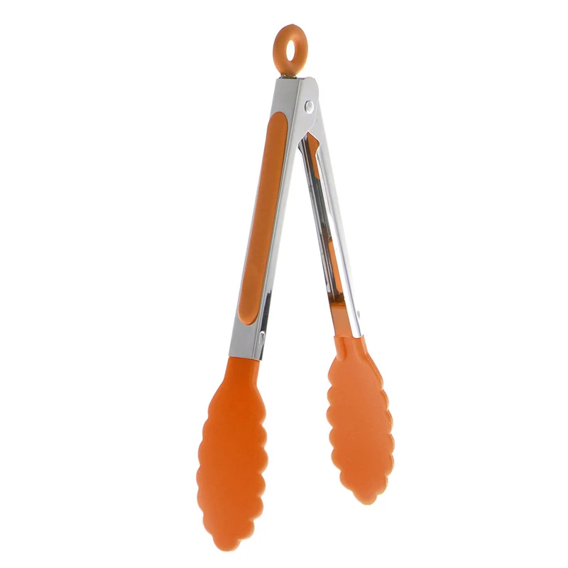 

1PC Silicone Cooking Food Serving BBQ Tongs Stainless Steel Handle Utensil Whosale&Dropship