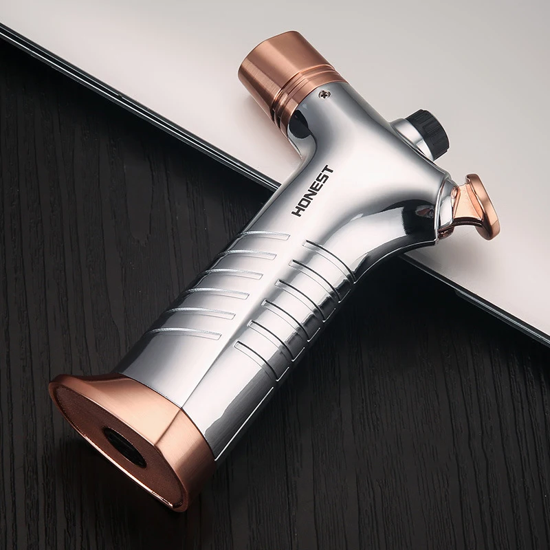 wholesale metal windproof two turbo gas lighters kitchen bbq cooking candle jewelry welding cigarettes lighters gadgets for men free global shipping