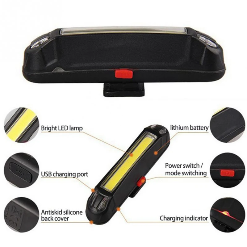 

Bike Equipment Bicycle Headlight Waterproof Cycling LED Bike Rear Light Safety Bike Warning Flash Light Bicycle Taillight ToolZi