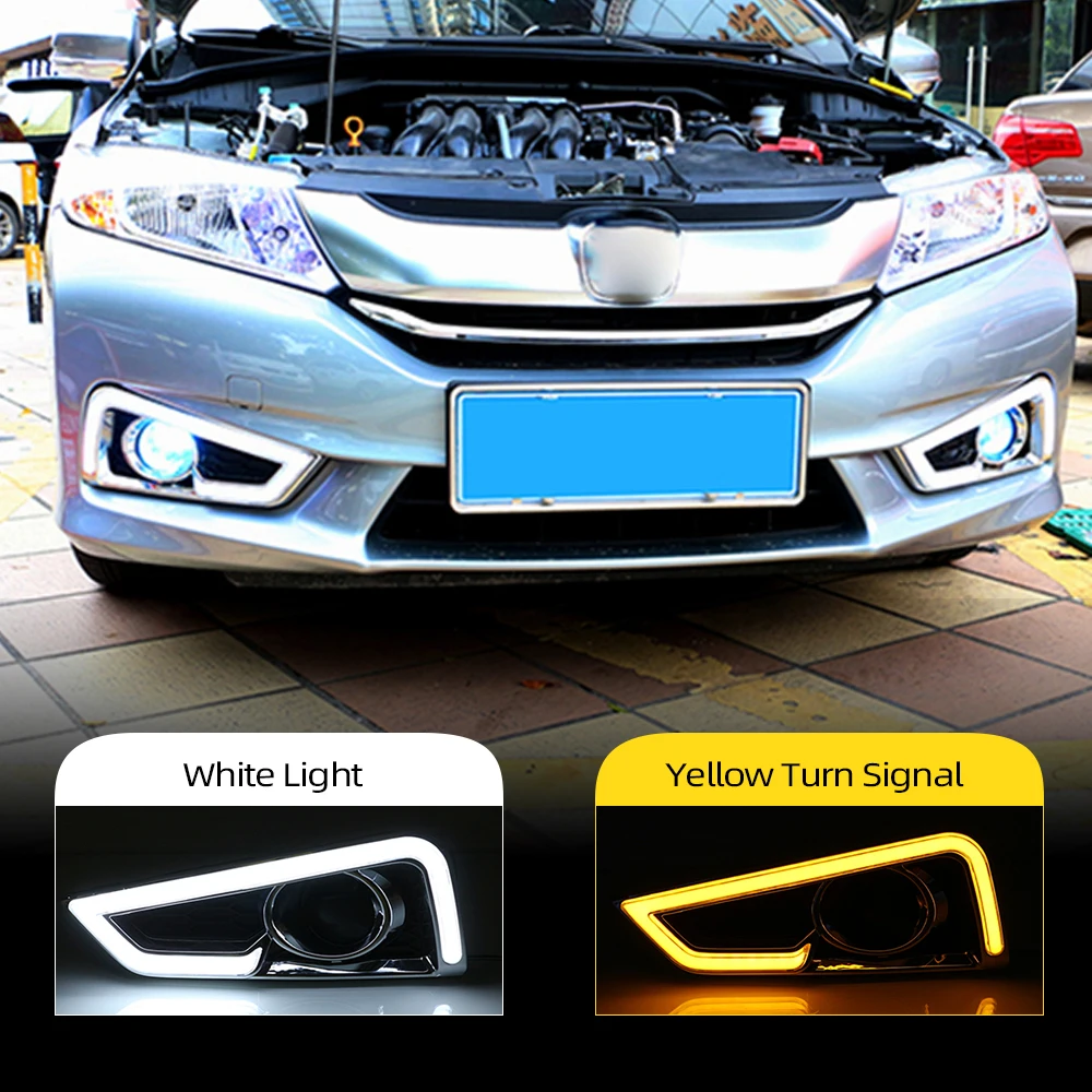 Мигающий Светодиодный дневной светильник s для Honda City 2015 2016 колпак