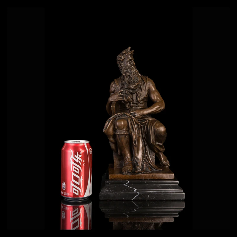 

Ivorique DS-001 Moses Statue Bronze Replica by Michelangelo Famous Western Sculpture Figurine Collectible Art Decor