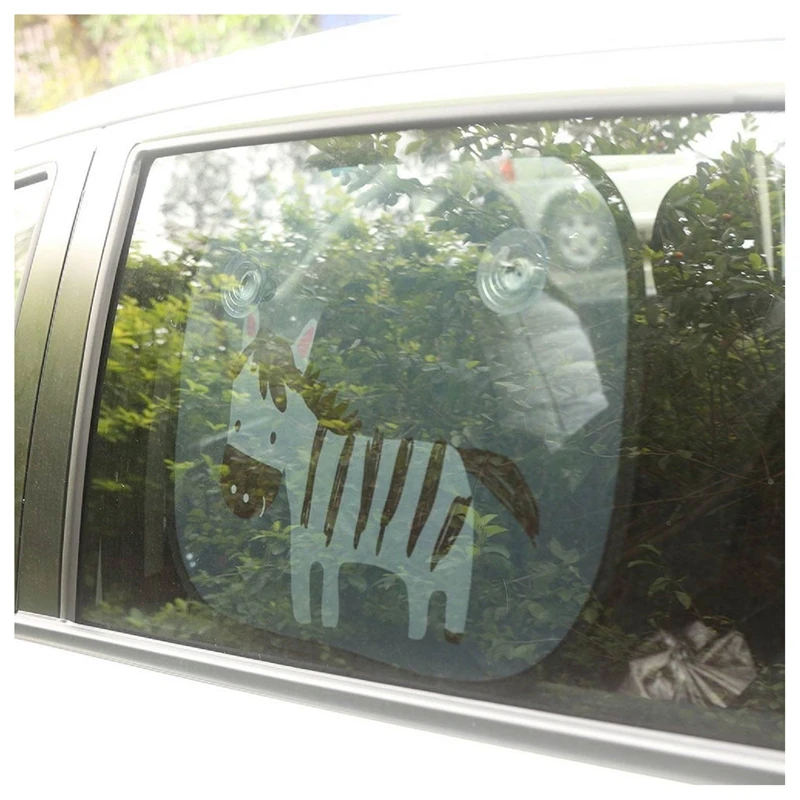 2pcs Car Window Sun Shades - Universal Sunshades Blocks Harmful UV Rays Glare Heat Protection for Your Kids (Zebra) | Автомобили и
