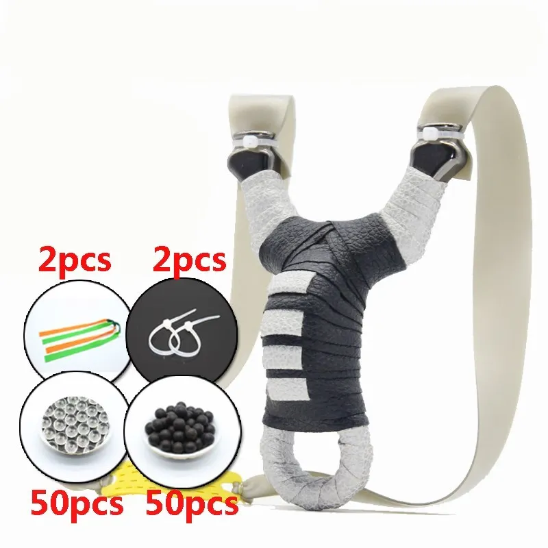 Outdoor Hunting Camping Leather zinc alloy Slingshot Catapult Bow Kit Accessories Powerful pocket slingshot | Спорт и развлечения