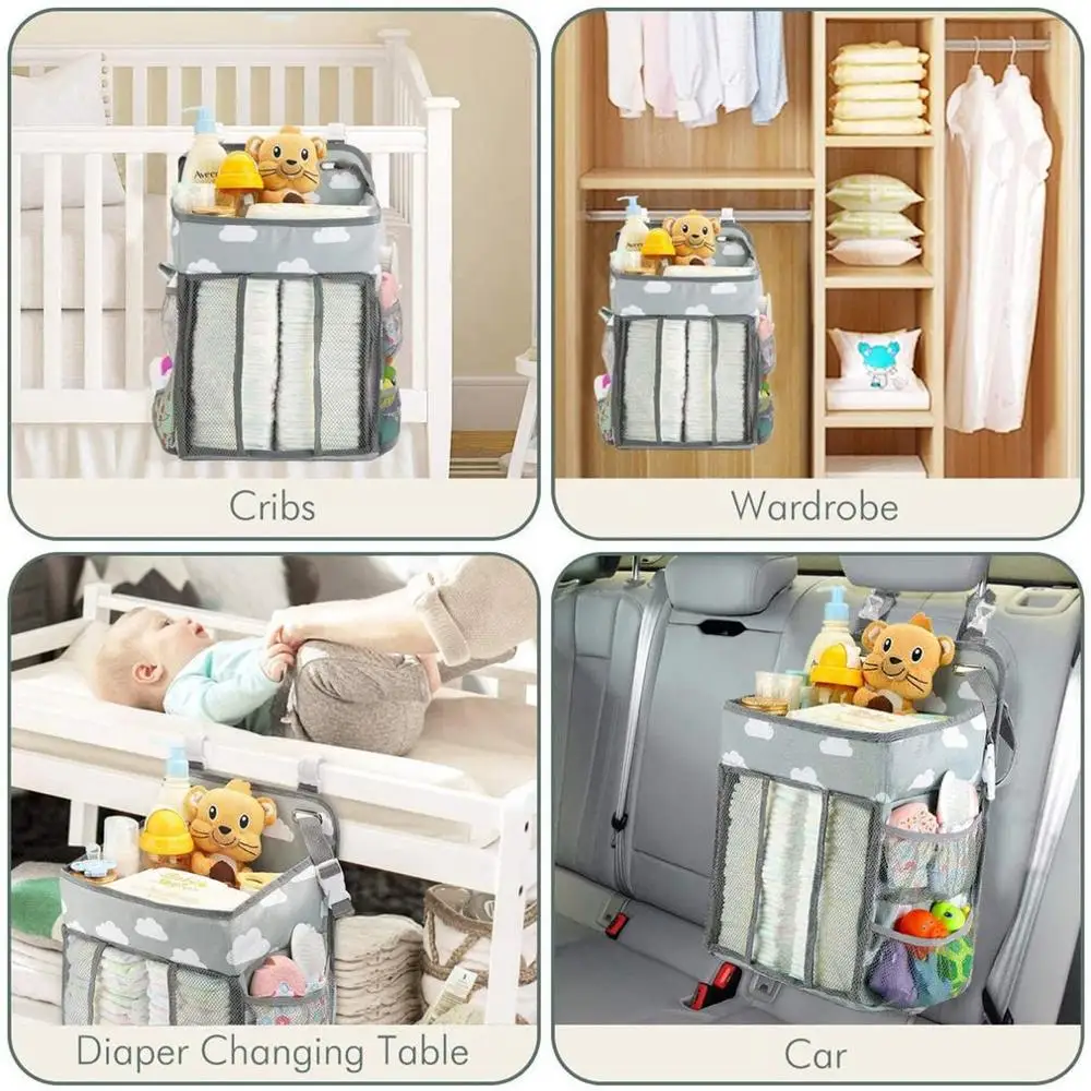 

Baby Bed Organizer Hanging Bags For Newborn Storage Bag Crib Diaper Nappy Storage Baby Care Organizer Baby Bedding Nursing Bags