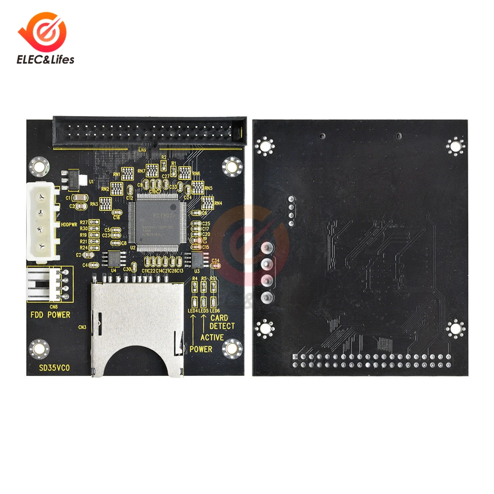 Модуль sd-карты 5 В для IDE3.5, 40 Pin, плата адаптера для дискового накопителя, емкость карты-переходника, поддерживает до 128 ГБ, карта SDXD 1309, чип ATA IDE