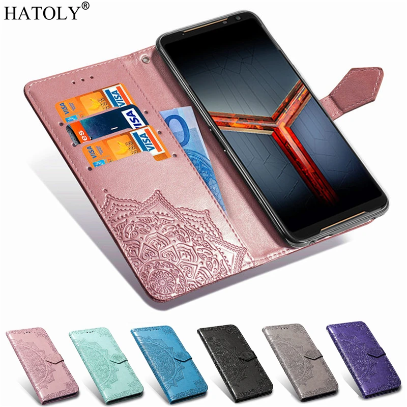 Чехол для Asus ROG Phone II роскошный флип кошелек из искусственной кожи чехол телефона