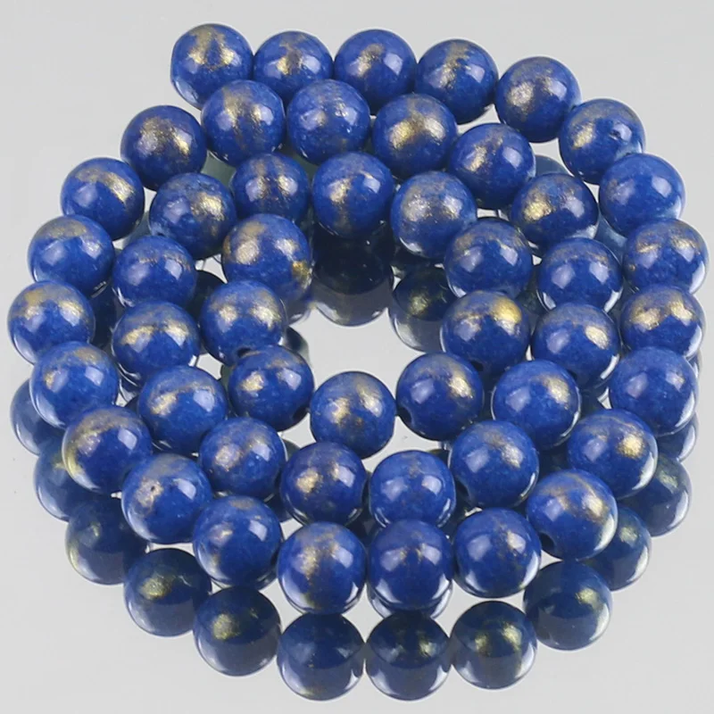 

Dark Blue Lapis Lazuli Jades Stone Beads Round Loose Spacer Beads For Jewelry Making DIY Bracelet Accessories 4/6/8/10/12mm 15”